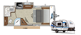Hummingbird 17MBS travel trailer floorplan