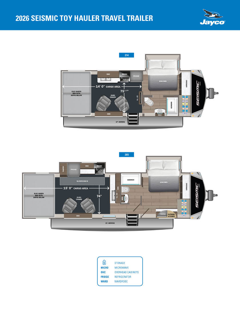 2026 Seismic Travel Trailer Toy Hauler 