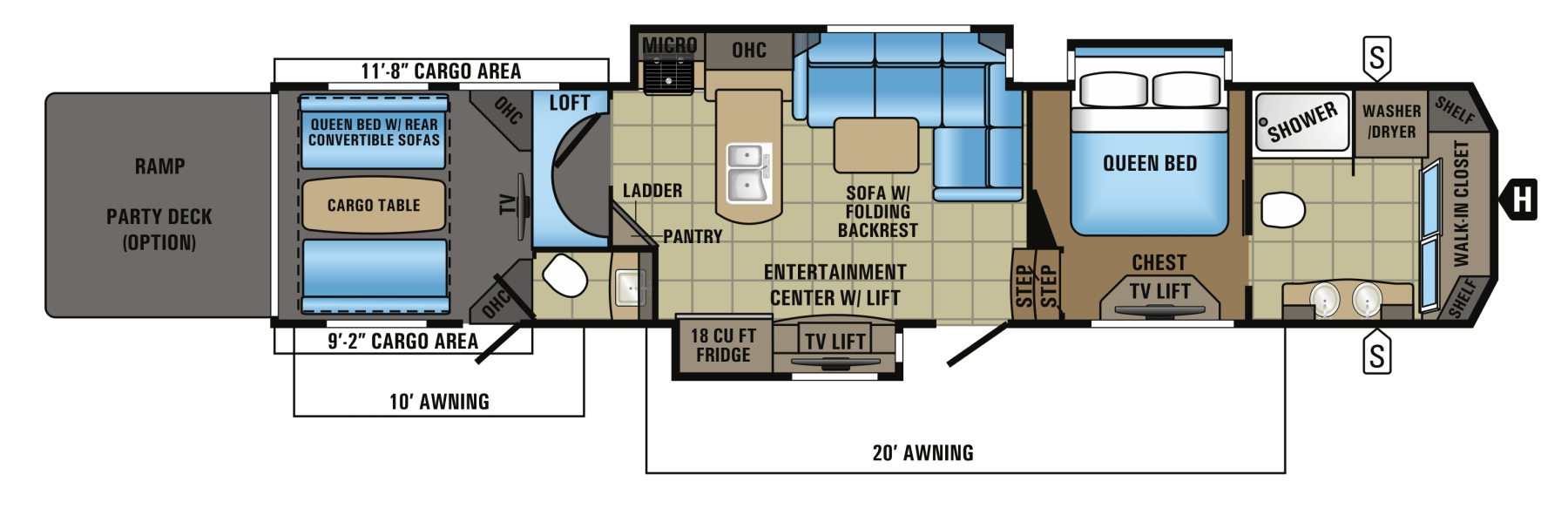 2017 Seismic Toy Hauler Floorplans