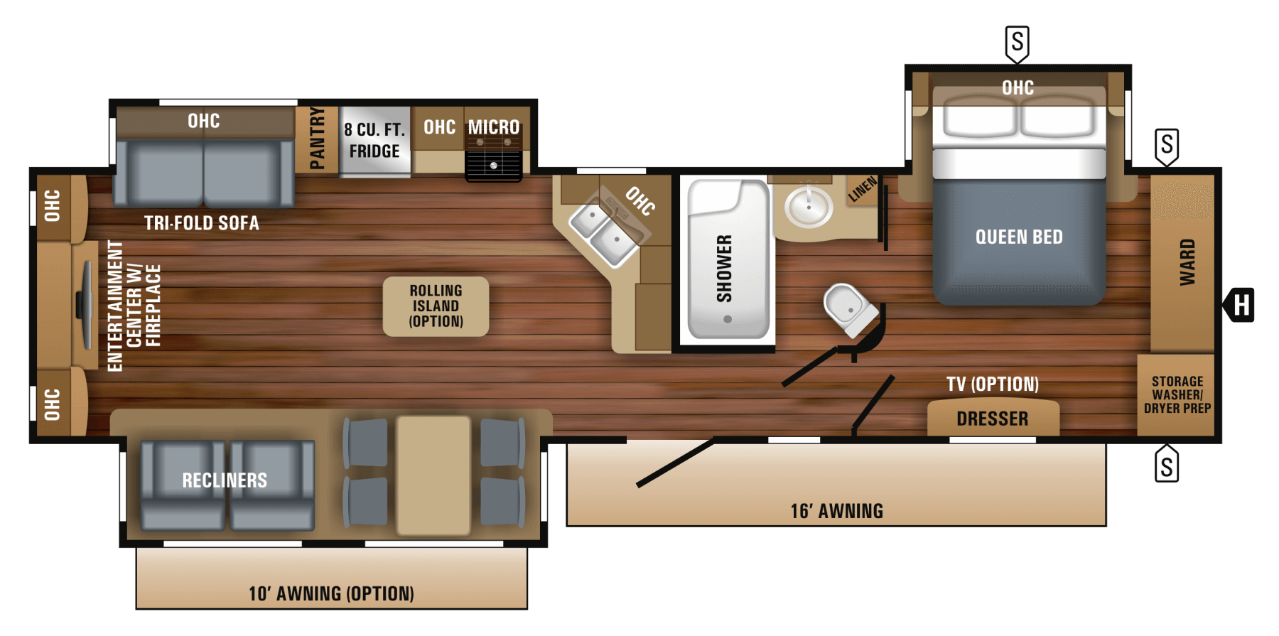 36 foot travel trailer floor plans