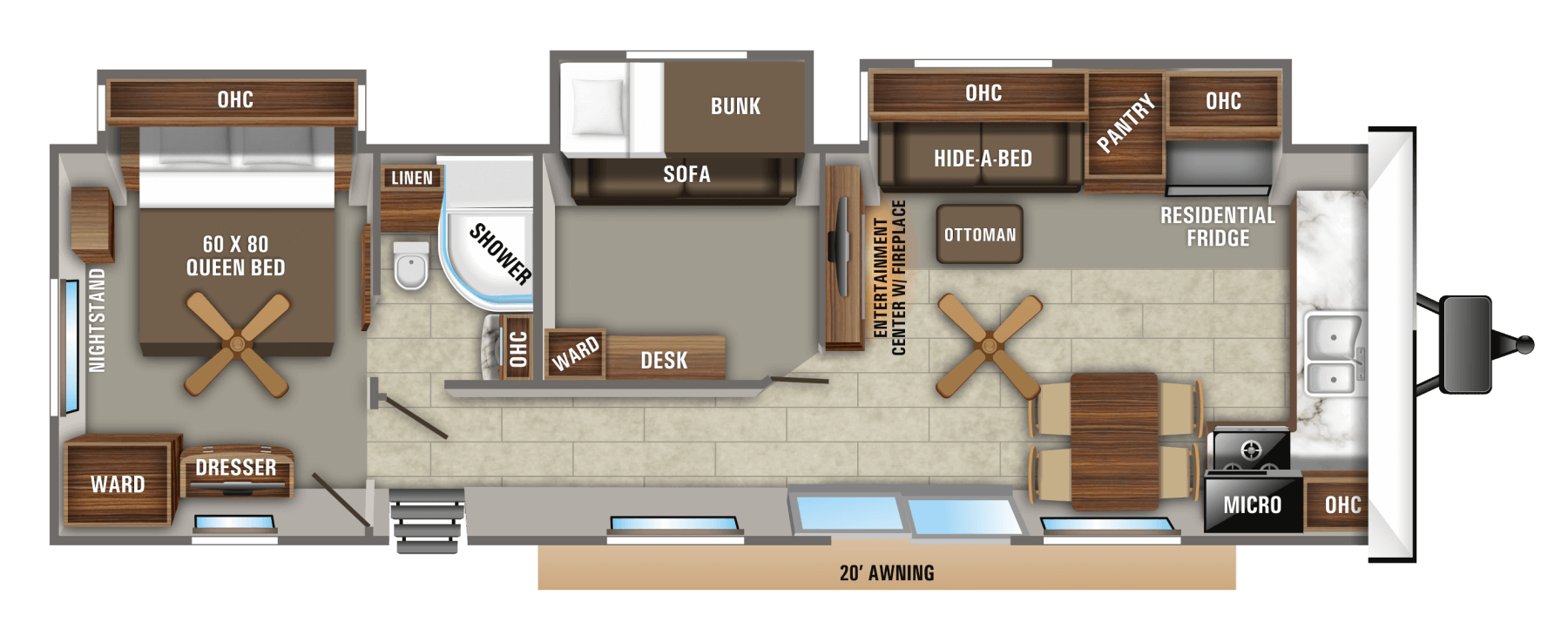 40 ft travel trailer floor plans