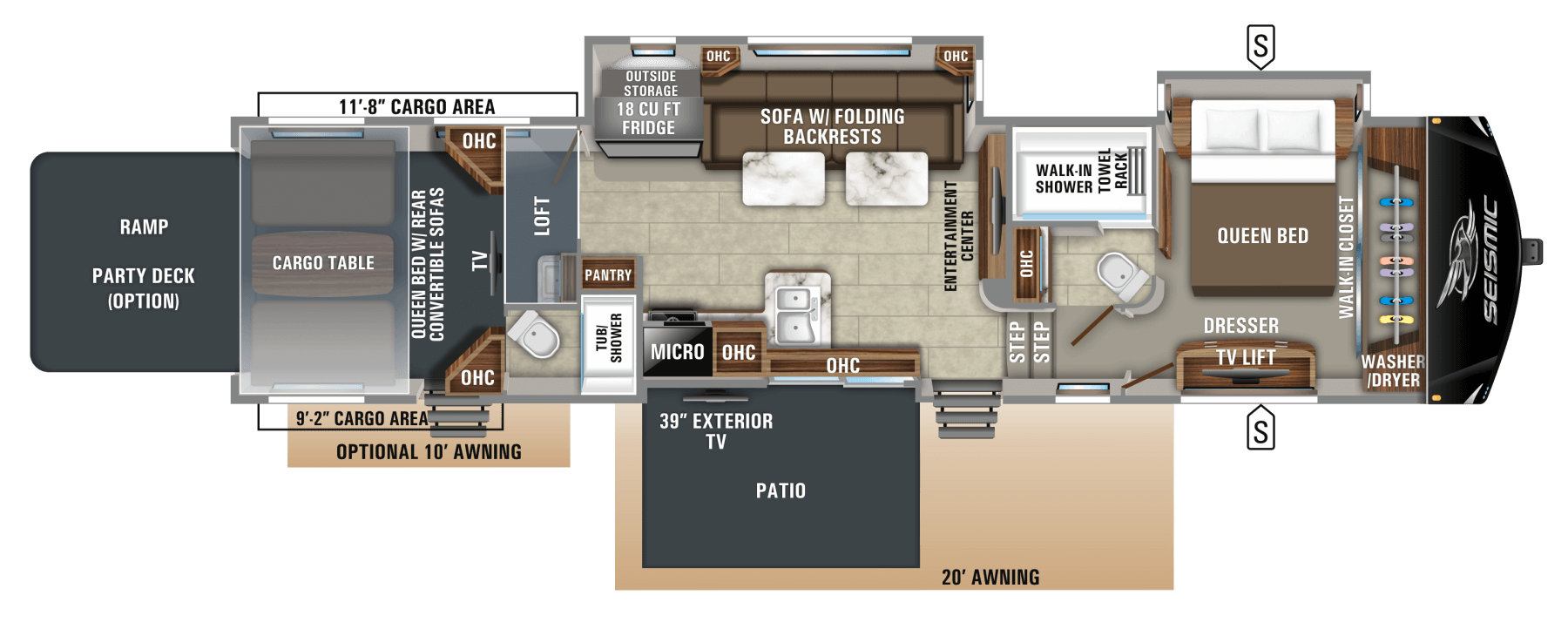 Seismic Toy Haulers Floorplans