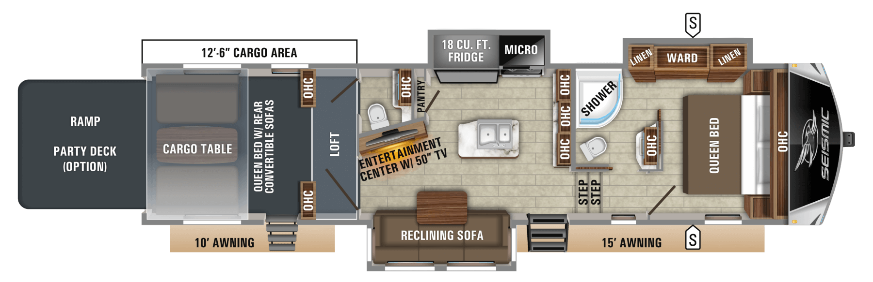 2020 Seismic Toy Haulers Floorplans