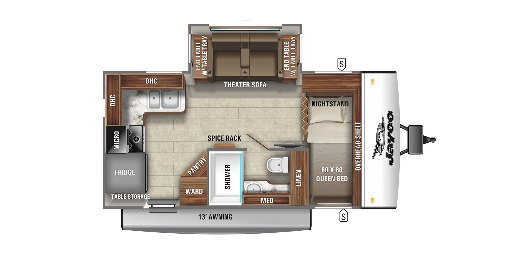 18 FT Travel Trailer Floor Plans