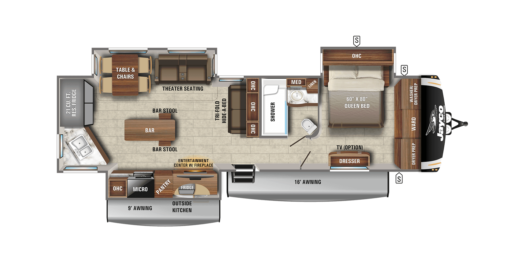 36 foot travel trailer floor plans