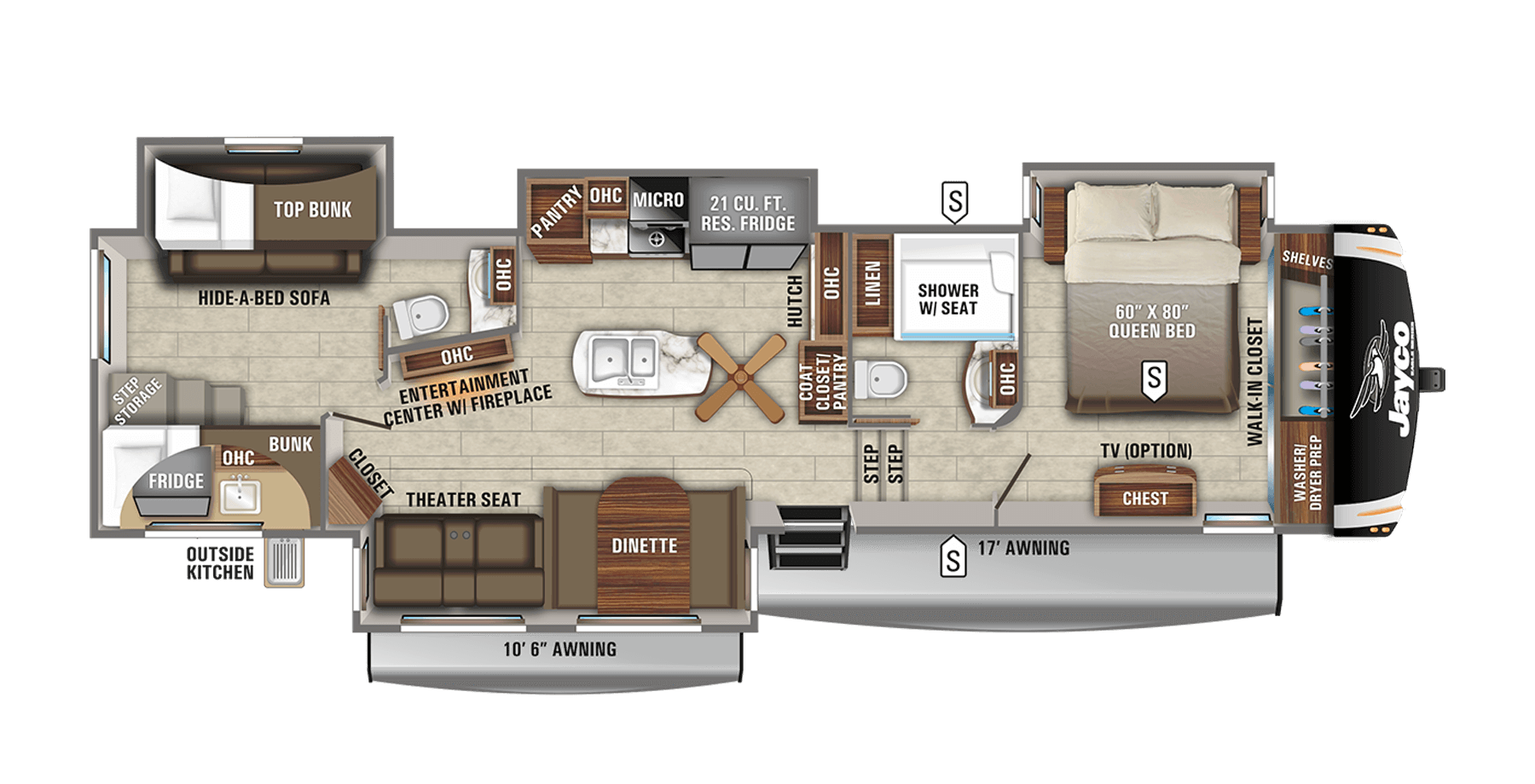 45 ft rv floor plans