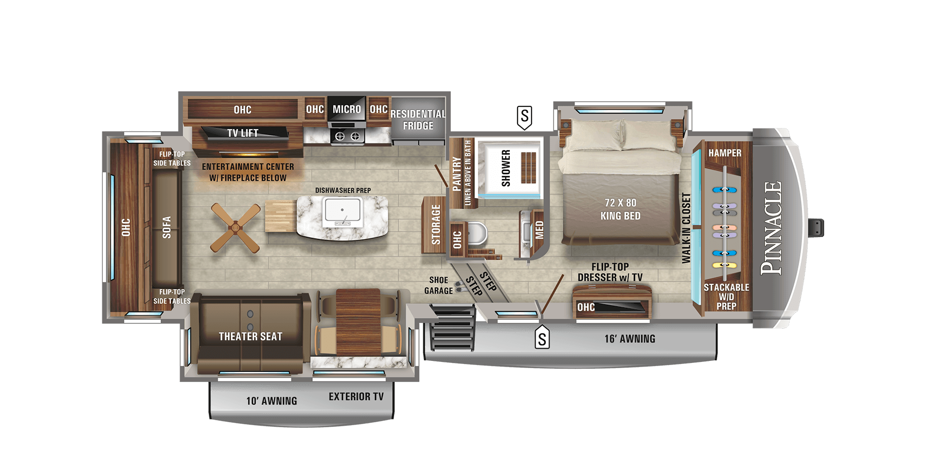 45 ft rv floor plans