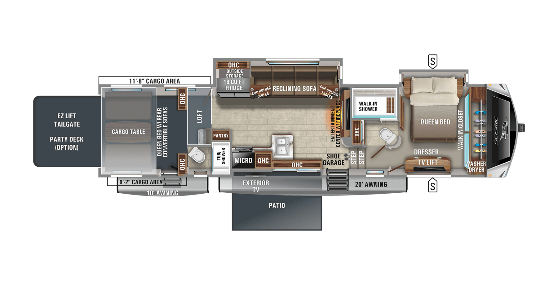 45 ft rv floor plans