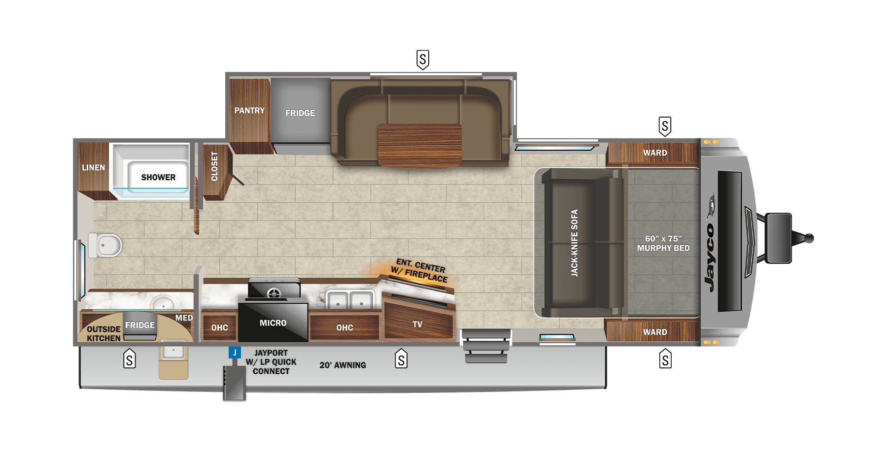 white hawk travel trailer floorplans