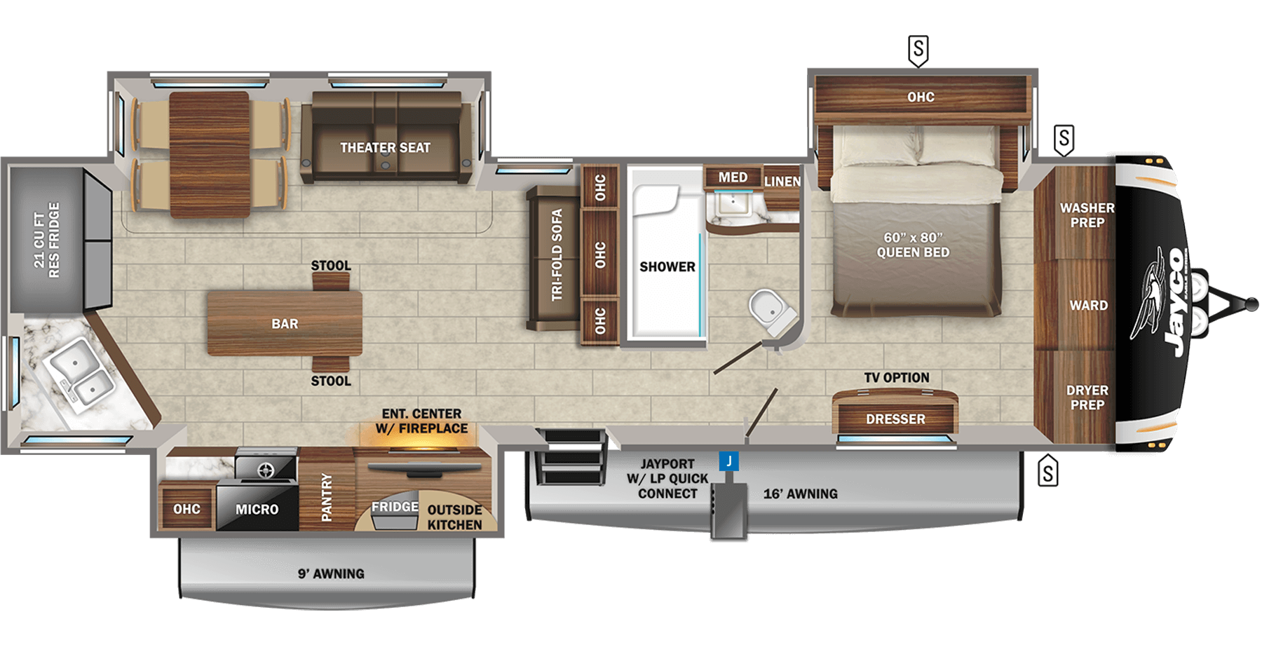 jayco travel trailer height