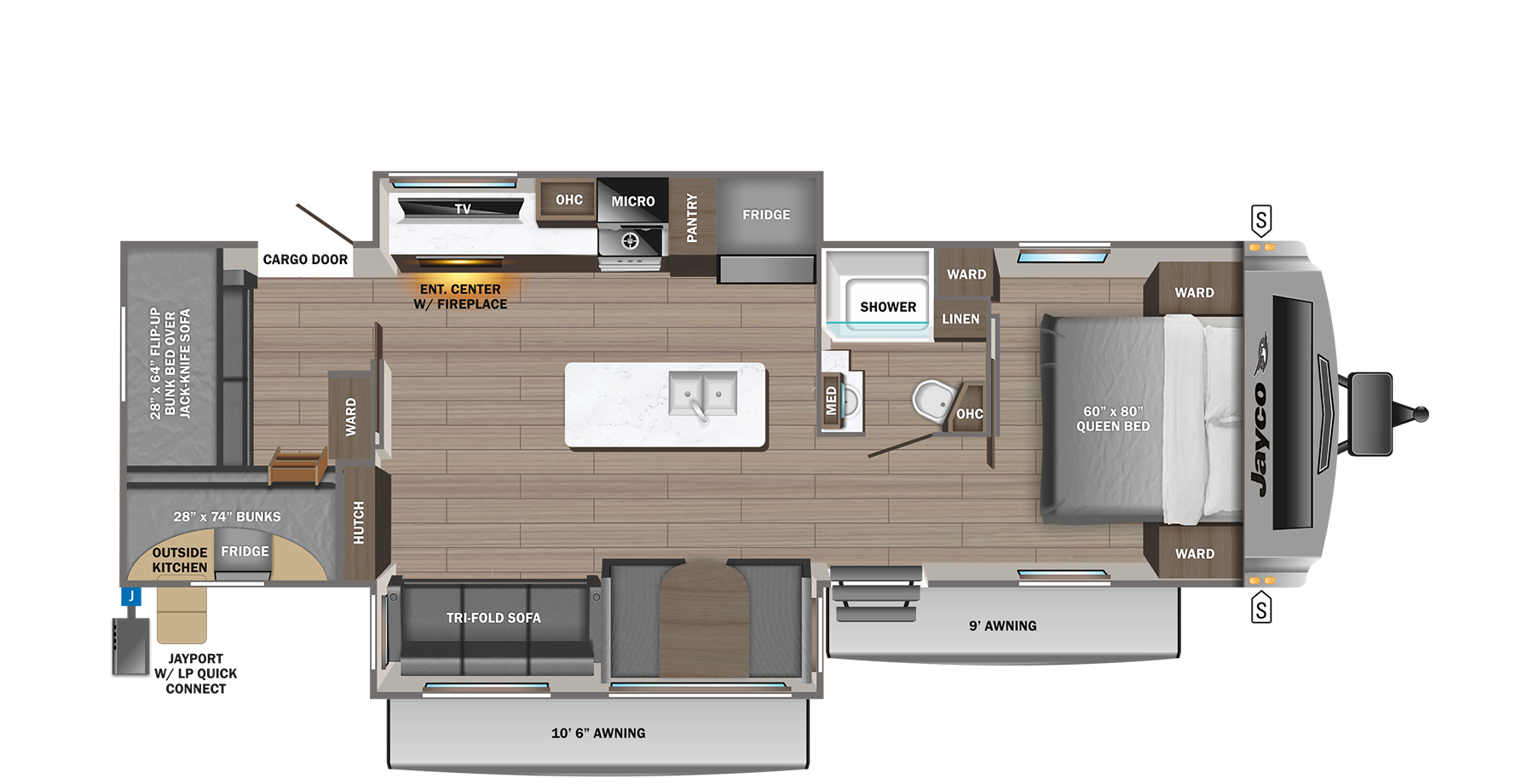 white hawk travel trailer floorplans