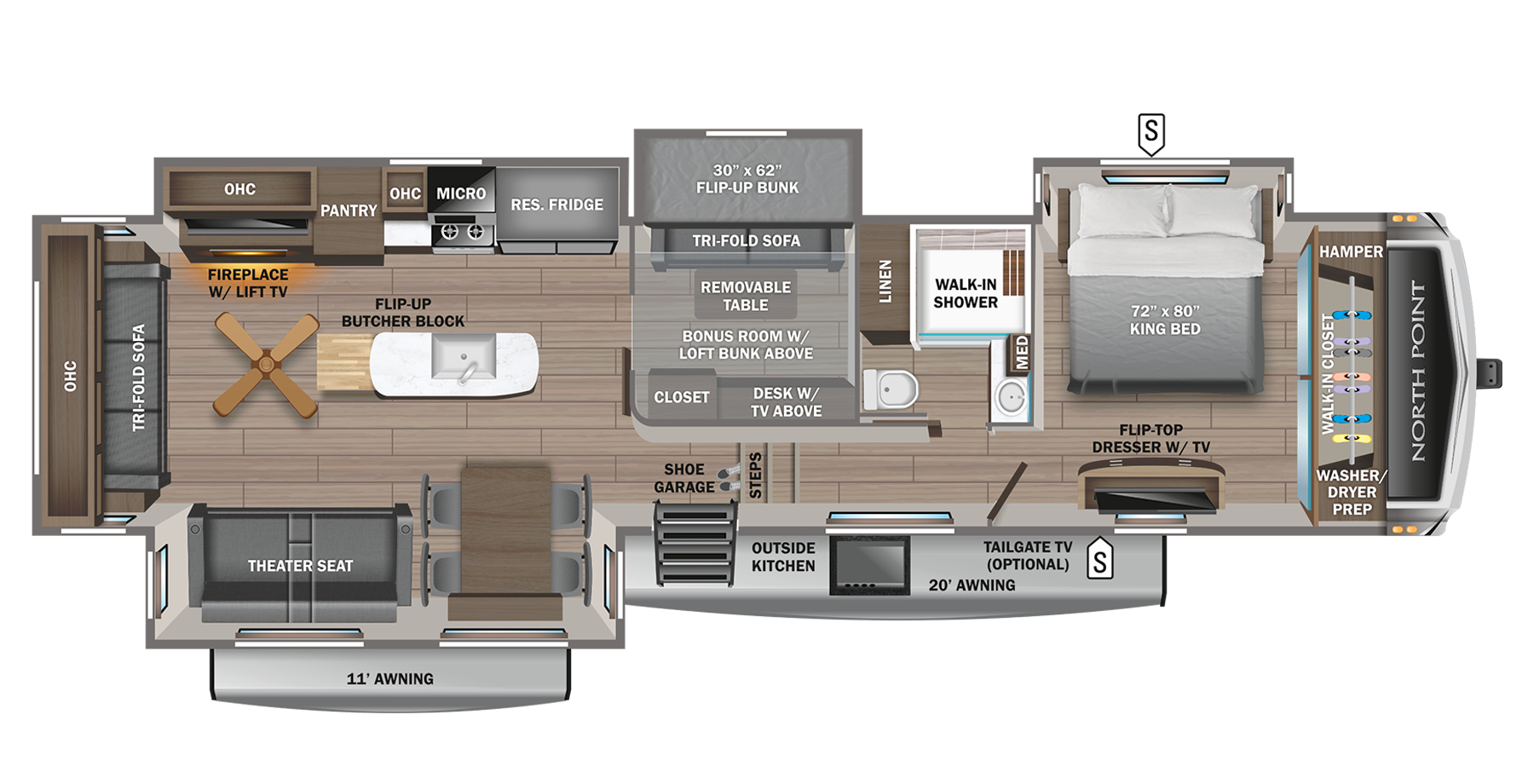 2023 North Point Fifth Wheel 377rlbh