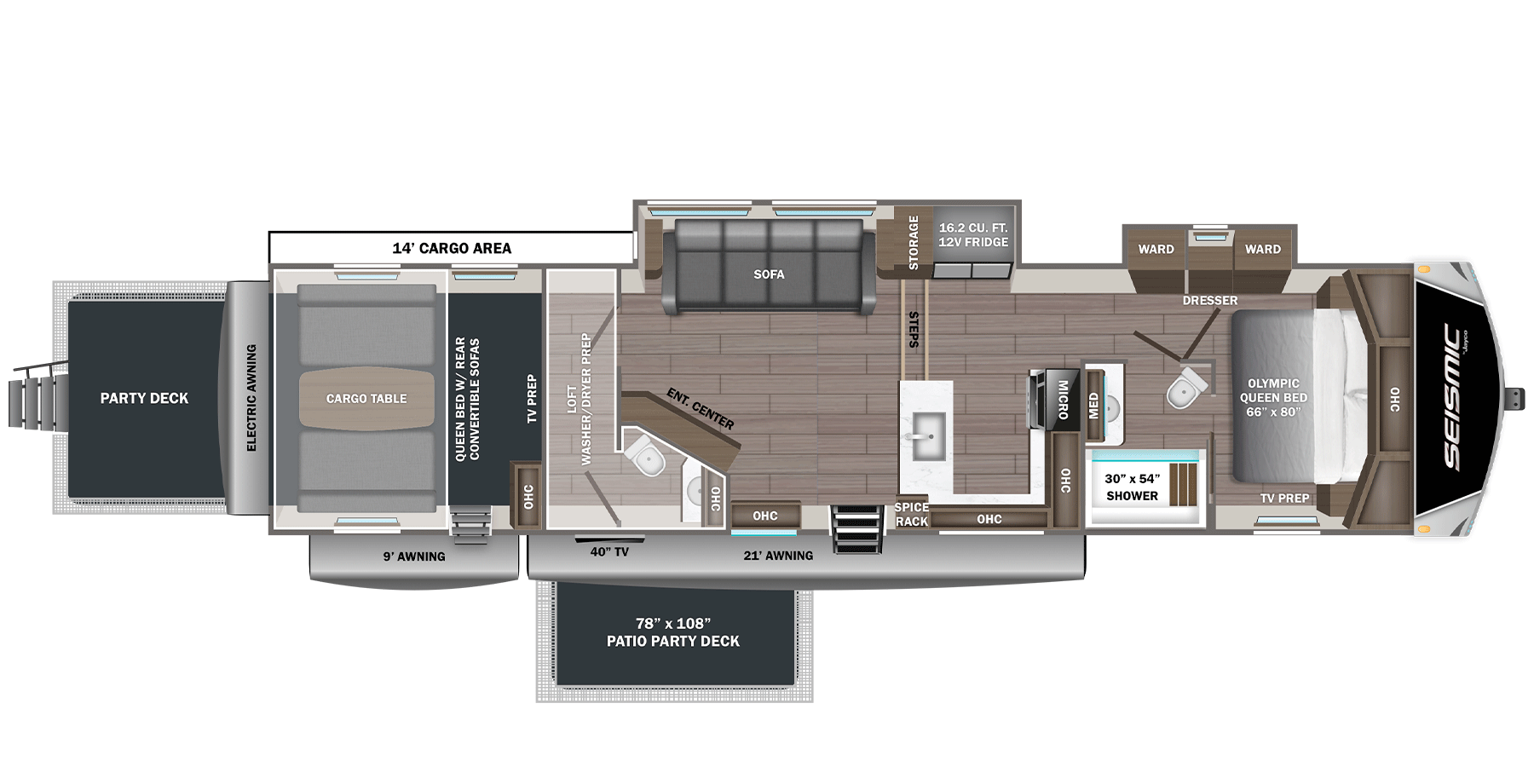 Seismic Fifth Wheel Toy Hauler