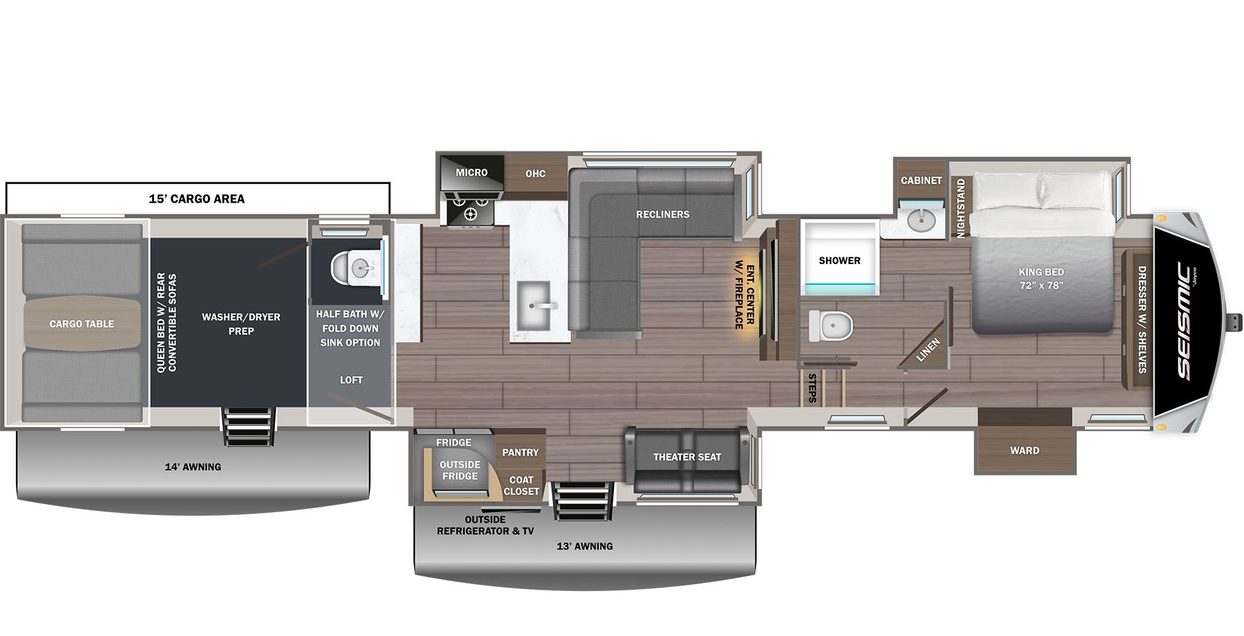 Seismic Fifth Wheel Toy Hauler