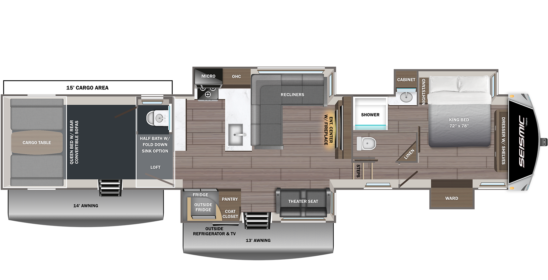 Seismic Fifth Wheel Toy Hauler